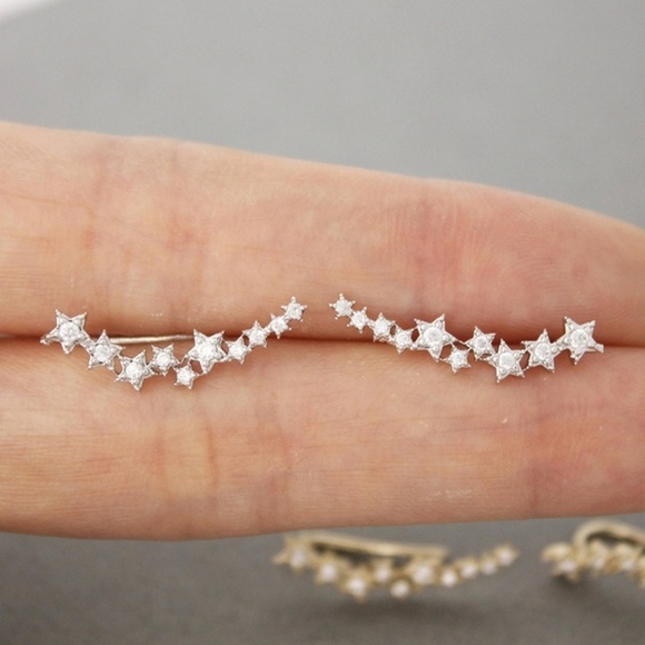 Star Crystal Ear Climbers - Picture 2 of 5